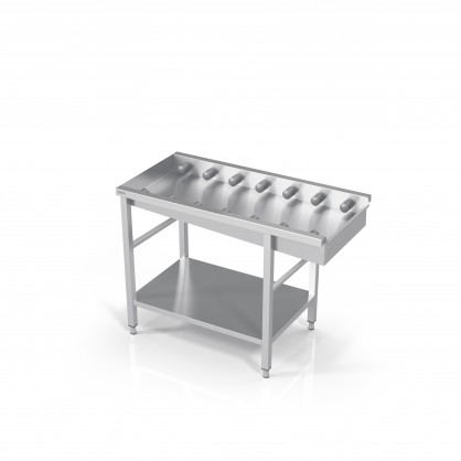 Table to Dishwasher With Short Rolls and Reinforced Shelf